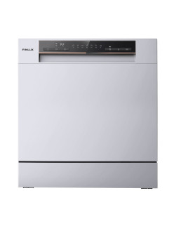 Kompakt mosogatógép Finlux WQP8 Silver, 55 cm, F osztály, 8 szett, 7 program, Rozsdamentes acél