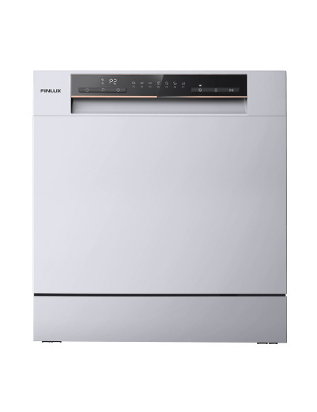 Kompakt mosogatógép Finlux WQP8 Silver, 55 cm, F osztály, 8 szett, 7 program, Rozsdamentes acél