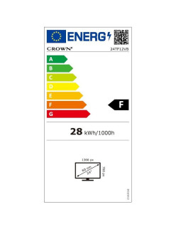Crown 24TF12VB TV, LED, 24 hüvelykes, HD Ready, 12V-on is mûködik, fekete