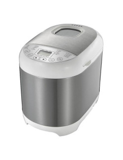 Crown CBM-6522 kenyérsütõ, 550W, 1l, 19 program, Idõzítõ, LCD kijelzõ, Memória, Fehér/rozsdamentes acél