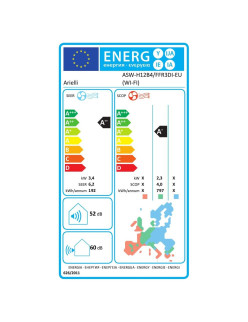 Klíma ARIELLI ASW-H12B4/FFR3DI-EU (WI-FI), Inverteres, 12000 BTU, Turbó üzemmód, Healthy Wind szûrõ, A++/A+ energiaosztály, Fehé