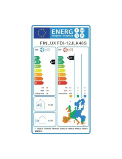 Finlux FDI-12JLK46S klímaberendezés, 12000 BTU, inverteres, A+++ energiaosztály, fehér