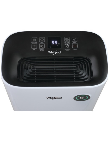 Whirlpool DE20W5252 párátlanító, 20 l / 24 h, 6,5 l tartály, 6th Sense, Érintõ vezérlés, LED visszajelzõ, Mosoda funkció, Fehér