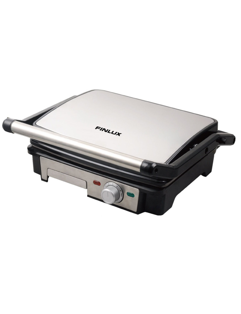 Elektromos grill, Finlux FCG-2008M, Termosztát, Kerámia bevonat, 2000W, Fekete/Ezüst