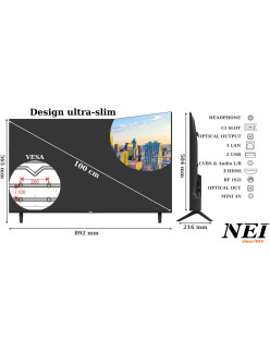 NEI 40NE5901 LED TV televízió, 100cm, Smart, Full HD, E energiaosztály