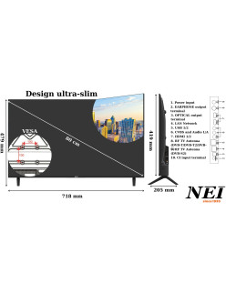 NEI 32NE4901 LED Smart televízió, 80 cm, HD