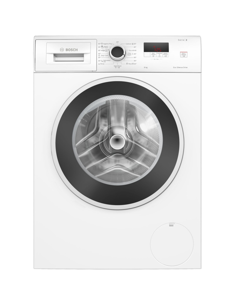 Bosch WGE03200BY mosógép, 8kg, 1200 RPM, EcoSilence Drive, SpeedPerfect, Reload funkció, A energiaosztály, Fehér