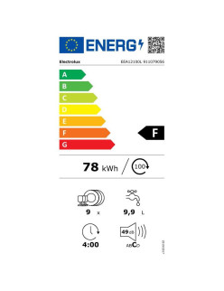 Electrolux EEA12100L Beépíthetõ keskeny mosogatógép, 9 teríték, AirDry, 5 program, F energiaosztály, fehér