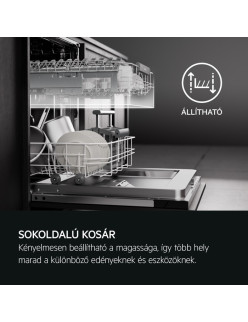 AEG FSE73527P Beépíthetõ keskeny mosogatógép, Quickselect kezelõpanel, MaxiFlex fiók, 10 teríték, AirDry, D energiaosztály