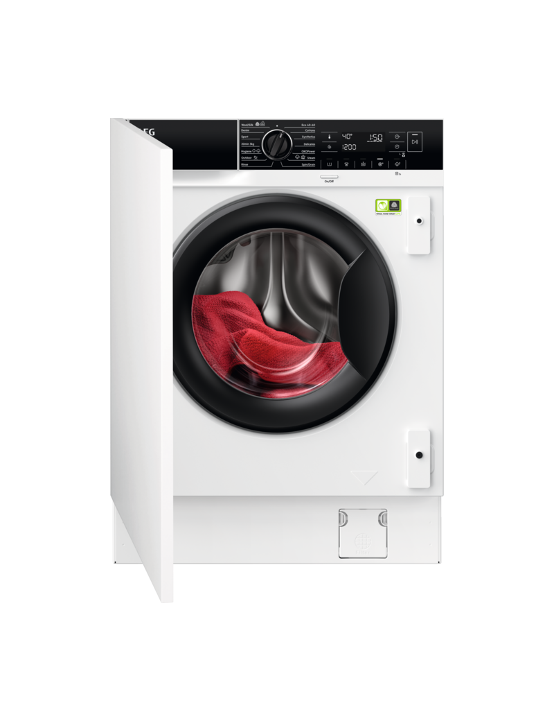 AEG L8FBE48SCI PowerCare beépíthetõ gõzmosógép, A energiaosztály, 8 kg kapacitás, 1400 ford./perc, WiFi, LED kijelzõ, fehér