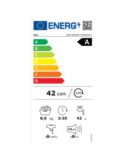 AEG LFR71844UE UniversalDose elöltöltõs gõzmosógép, 8 kg, 1400 fordulat/perc, A energiaosztály, LED kijelzõ, Fehér