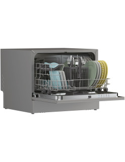 Candy CP 6E51LS szabadonálló mosogatógép, 6 teríték, 8 program, E energiaosztály, Inox