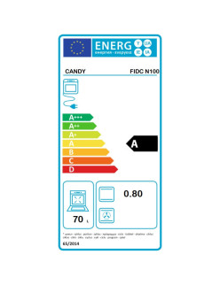 Candy Idea FIDC N100 Beépíthetõ sütõ, Elektromos, 70L, D energiaosztály, Fekete