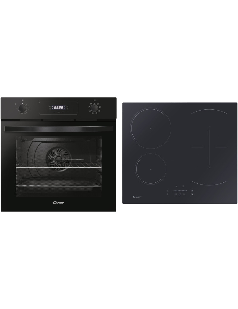 Candy FIDCP N625 L, beépített sütõ szett, elektromos, 65 l, grill, kijelzõ, A+ osztály, fekete + Candy CTP643C/YEP, Beépített fõ
