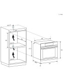 Candy F ACDI Z600 L beépíthetõ elektromos sütõ, A+ energiaosztály, 70 l, 8 funkció, kijelzõ + 2 push&pull választó, Aquactiva ti