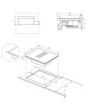 Haier HAIH8IFMCE Beépített fõzõlap páraelszívóval, Indukciós, 4 fõzõzóna, Double Bridge zóna, Érintésvezérlés, Maradékhõ jelzõ,