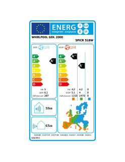 Whirlpool SPICR 318W Klímaberendezés, 5.0kW, Fûtés funkció, 6.érzék technológia, turbó hûtés funkció, A++ Energiaosztály, Fehér