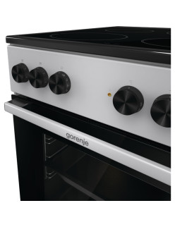 Üvegkerámia tûzhely Gorenje GEC5A61SG, Ûrtartalom 70l, Energiaosztály: A, 4 fûtési zóna, Ventilátor, Aquaclean, Rozsdamentes acé