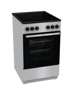 Üvegkerámia tûzhely Gorenje GEC5A61SG, Ûrtartalom 70l, Energiaosztály: A, 4 fûtési zóna, Ventilátor, Aquaclean, Rozsdamentes acé
