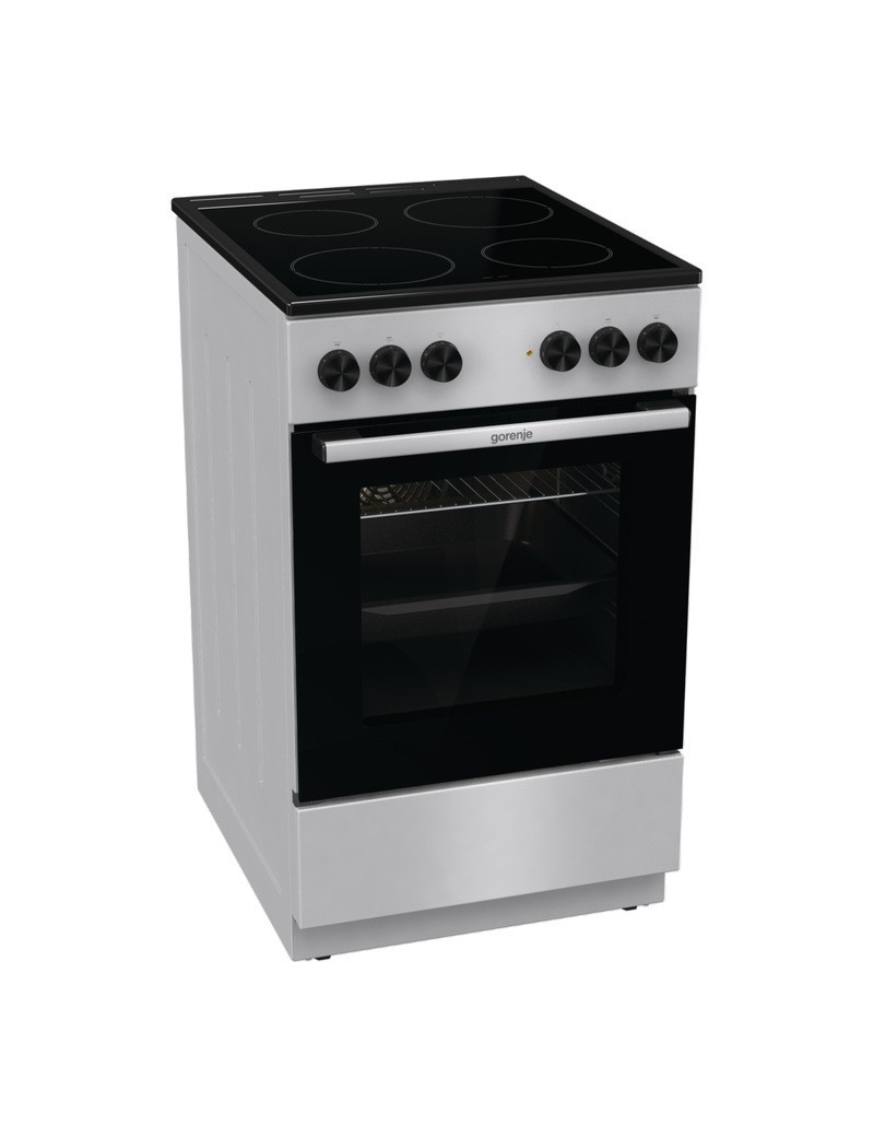 Üvegkerámia tûzhely Gorenje GEC5A61SG, Ûrtartalom 70l, Energiaosztály: A, 4 fûtési zóna, Ventilátor, Aquaclean, Rozsdamentes acé