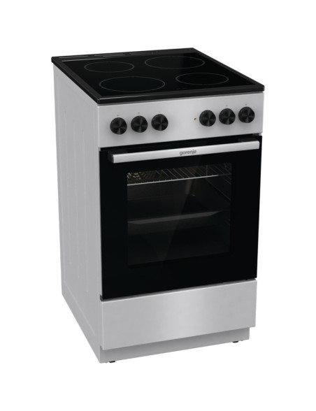 Üvegkerámia tûzhely Gorenje GEC5A61SG, Ûrtartalom 70l, Energiaosztály: A, 4 fûtési zóna, Ventilátor, Aquaclean, Rozsdamentes acé