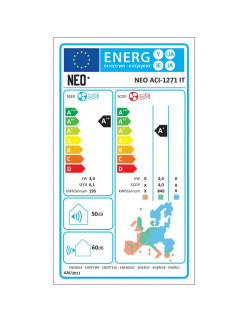 Klíma NEO ACI-1271 IT, inverteres, hûtés/fûtés, szellõztetés, 12000 BTU, A++ energiaosztály, fehér