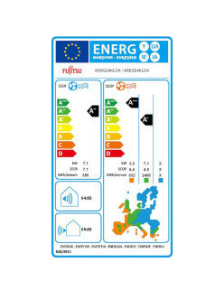 Fujitsu ASEG24KLCA / AOEG24KLCA klíma, 24000 BTU inverteres, 7.1 kW, A++ energiaosztály, kompakt és elegáns kialakítás, csendes