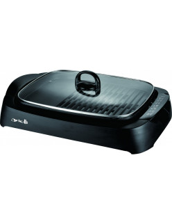 Elektromos grill AMG-2200, 2200W, Dual Zone, Üvegburkolat, Fekete