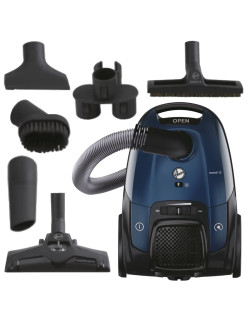 Hoover Telios Extra TXL70HM 011 porzsákos porszívó, teljesítményszabályozás, fekete-kék, 44,3x30x23,7cm