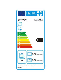 Gorenje GEC5C41SG kerámialapos tûzhely, 70L, 4 fõzõzóna, A energiaosztály, szürke