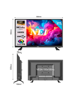 NEI 25NE5000 LED Televízió, 62cm, Full HD, F energiaosztály