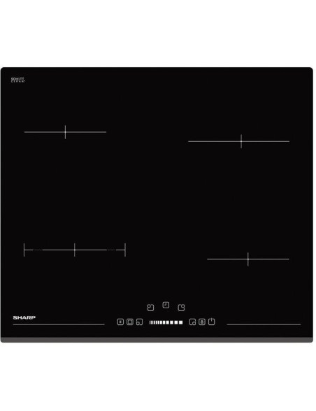 Sharp KH6V08BS00EU beépíthetõ fõzõlap, Vitrokerámia, 5900 W, 4 fõzõzóna, 60 cm, Érintõ vezérlés, Idõzítõ funkció