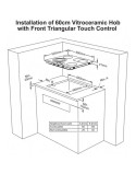 Sharp KH6V08BS00EU beépíthetõ fõzõlap, Vitrokerámia, 5900 W, 4 fõzõzóna, 60 cm, Érintõ vezérlés, Idõzítõ funkció