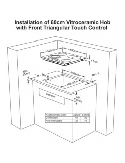 Sharp KH6V08BS00EU beépíthetõ fõzõlap, Vitrokerámia, 5900 W, 4 fõzõzóna, 60 cm, Érintõ vezérlés, Idõzítõ funkció