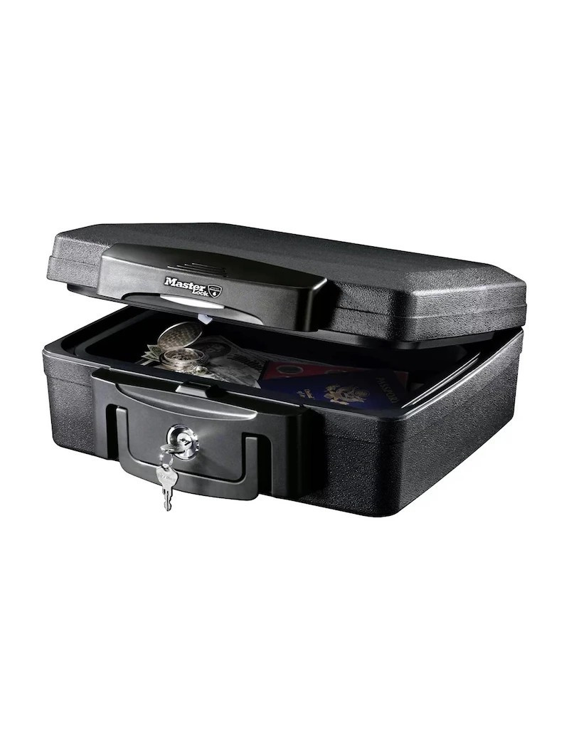 MasterLock H0100EURHRO hordozható széf, tûzálló, 2 kulcsos, Fekete