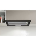 Candy CBT60R, Beépített teleszkópos páraelszívó, Abszorpciós teljesítmény 402 mc/h, 2 sebesség, LED, 60 cm, Üveg fekete