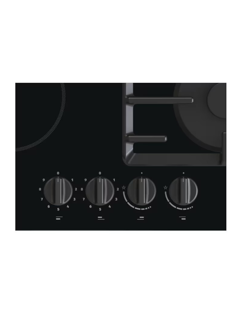 Gorenje Beépíthetõ fõzõlap GCE691BSC, Vegyes, 2 fõzõzóna, 2 gázégõ, Gombvezérlés, Öntöttvas grill, Maradékhõ jelzõ, 60 cm, Feket