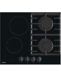 Gorenje Beépíthetõ fõzõlap GCE691BSC, Vegyes, 2 fõzõzóna, 2 gázégõ, Gombvezérlés, Öntöttvas grill, Maradékhõ jelzõ, 60 cm, Feket