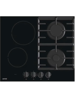 Gorenje Beépíthetõ fõzõlap GCE691BSC, Vegyes, 2 fõzõzóna, 2 gázégõ, Gombvezérlés, Öntöttvas grill, Maradékhõ jelzõ, 60 cm, Feket