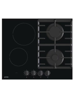 Gorenje Beépíthetõ fõzõlap GCE691BSC, Vegyes, 2 fõzõzóna, 2 gázégõ, Gombvezérlés, Öntöttvas grill, Maradékhõ jelzõ, 60 cm, Feket