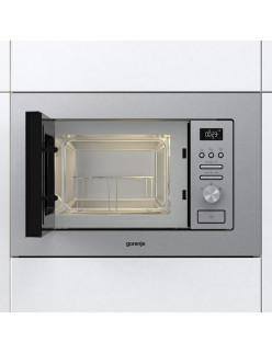 Gorenje BM201AG1X beépíthetõ mikróhullámú sütõ, 20 l, 800 W, Grill, Smart Display, AquaClean, Inox