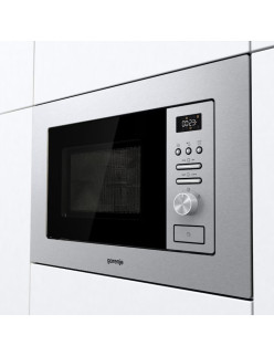 Gorenje BM201AG1X beépíthetõ mikróhullámú sütõ, 20 l, 800 W, Grill, Smart Display, AquaClean, Inox