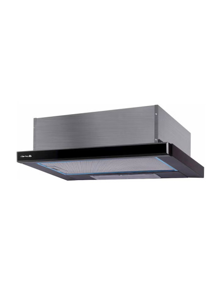 Arielli Beépített Páraelszívó, ATH-465BL, LED világítás, 2 motor, 2 sebesség, 140 W, 300 mc/h, 60 cm, D osztály, Fekete