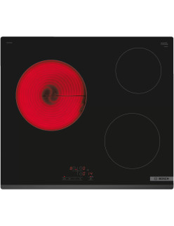 Bosch PKM631BB2E beépíthetõ fõzõlap, Vitrokerámia, 3 fõzõzóna, TouchSelect, ReStart, Idõzítõ, HighSpeed, 60 cm, Fekete