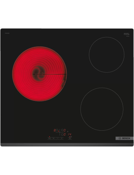Bosch PKM631BB2E beépíthetõ fõzõlap, Vitrokerámia, 3 fõzõzóna, TouchSelect, ReStart, Idõzítõ, HighSpeed, 60 cm, Fekete