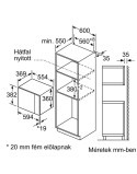 Bosch BEL554MS0 Serie6 beépíthetõ mikrohullámú sütõ, 25L, 900W, Grill, TouchControll, nemesacél