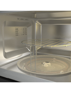 Gorenje BMX201AG1BG beépíthetõ mikrohullámú sütõ, 20l ûrtartalom, 800W, 15 program, Inox, fekete üveg