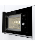Gorenje BMX201AG1BG beépíthetõ mikrohullámú sütõ, 20l ûrtartalom, 800W, 15 program, Inox, fekete üveg