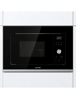 Gorenje BMX201AG1BG beépíthetõ mikrohullámú sütõ, 20l ûrtartalom, 800W, 15 program, Inox, fekete üveg