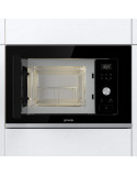 Gorenje BMX201AG1BG beépíthetõ mikrohullámú sütõ, 20l ûrtartalom, 800W, 15 program, Inox, fekete üveg